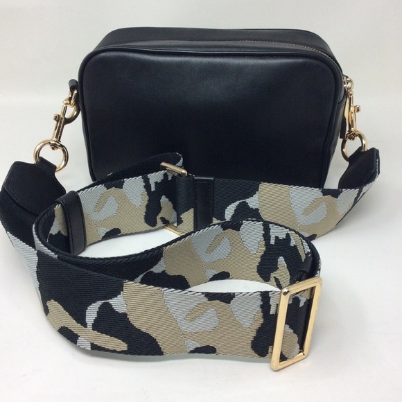 Marc Jacobs Signet Flash Black Smooth Leather Camo Camera Crossbody Bag - Picture 5 of 16